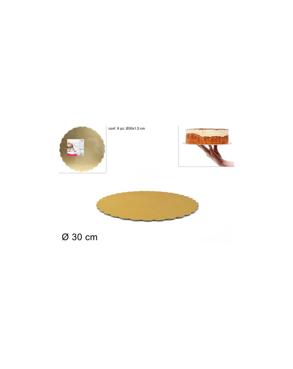 SET 6 VASSOIO DOLCI 30cm. COLORE OR  A152438
