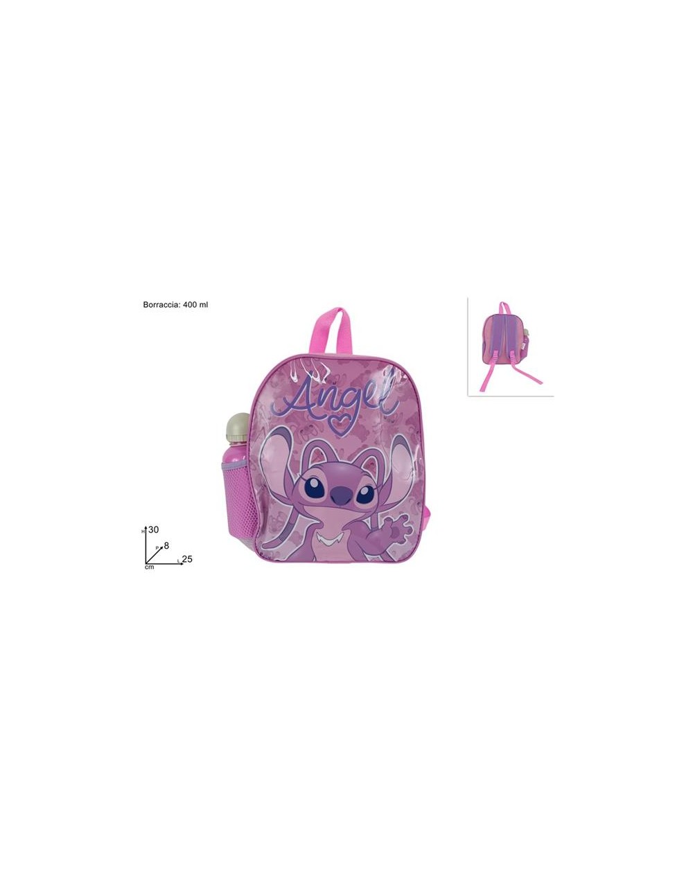 ZAINO STITCH GIRL 30CM CON BORRACCI  A089540
