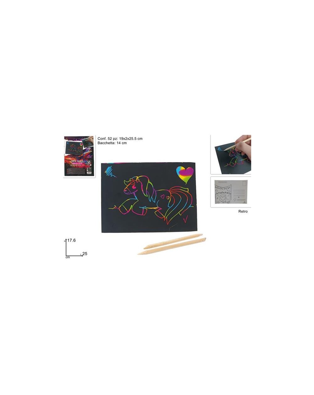 CARTA MAGICA DA GRAFFIARE 17,6X25  A089543
