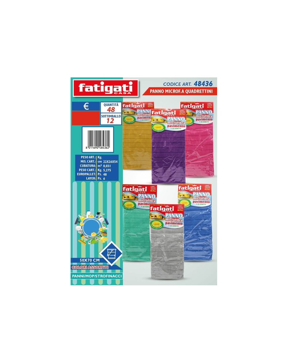 PANNO MICROFIBRA QUADRETTINI 50X70  A178385