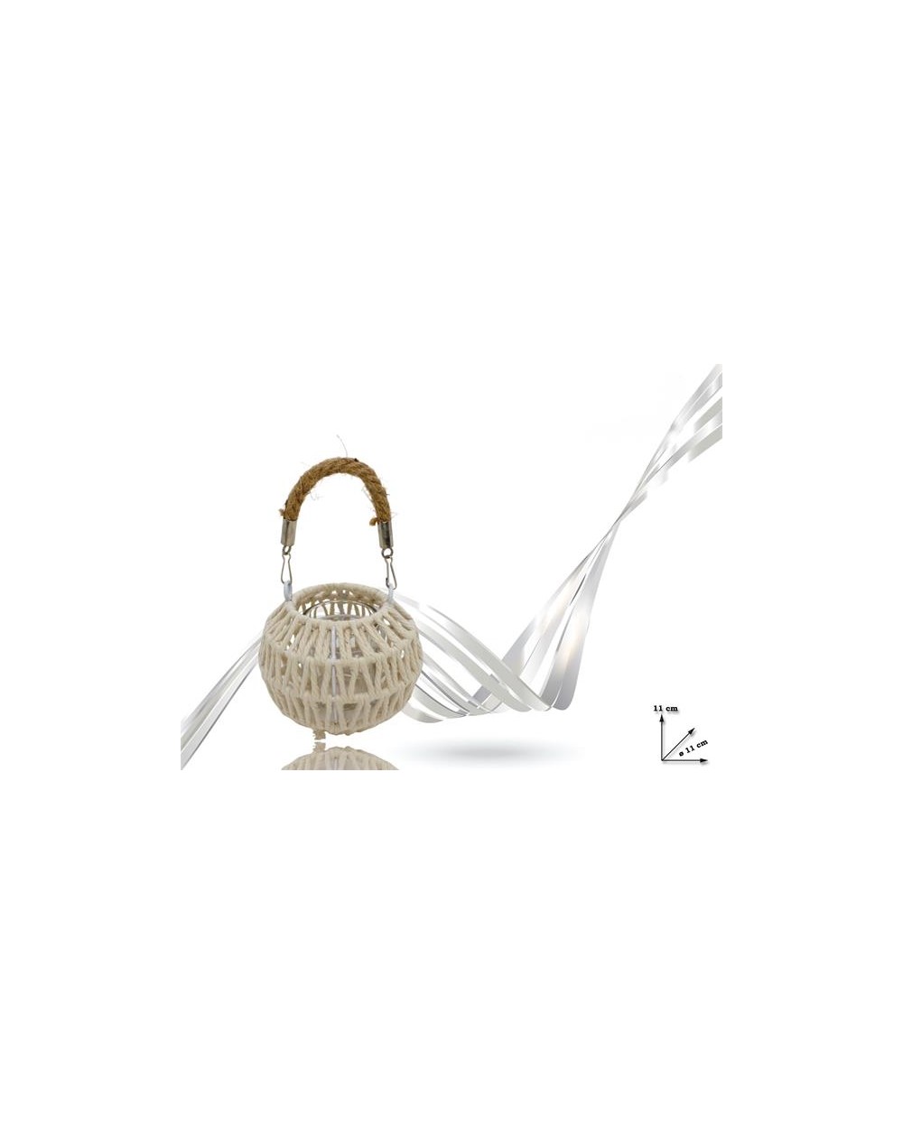 PORTACANDELA IN COTONE BIANCO  A198297