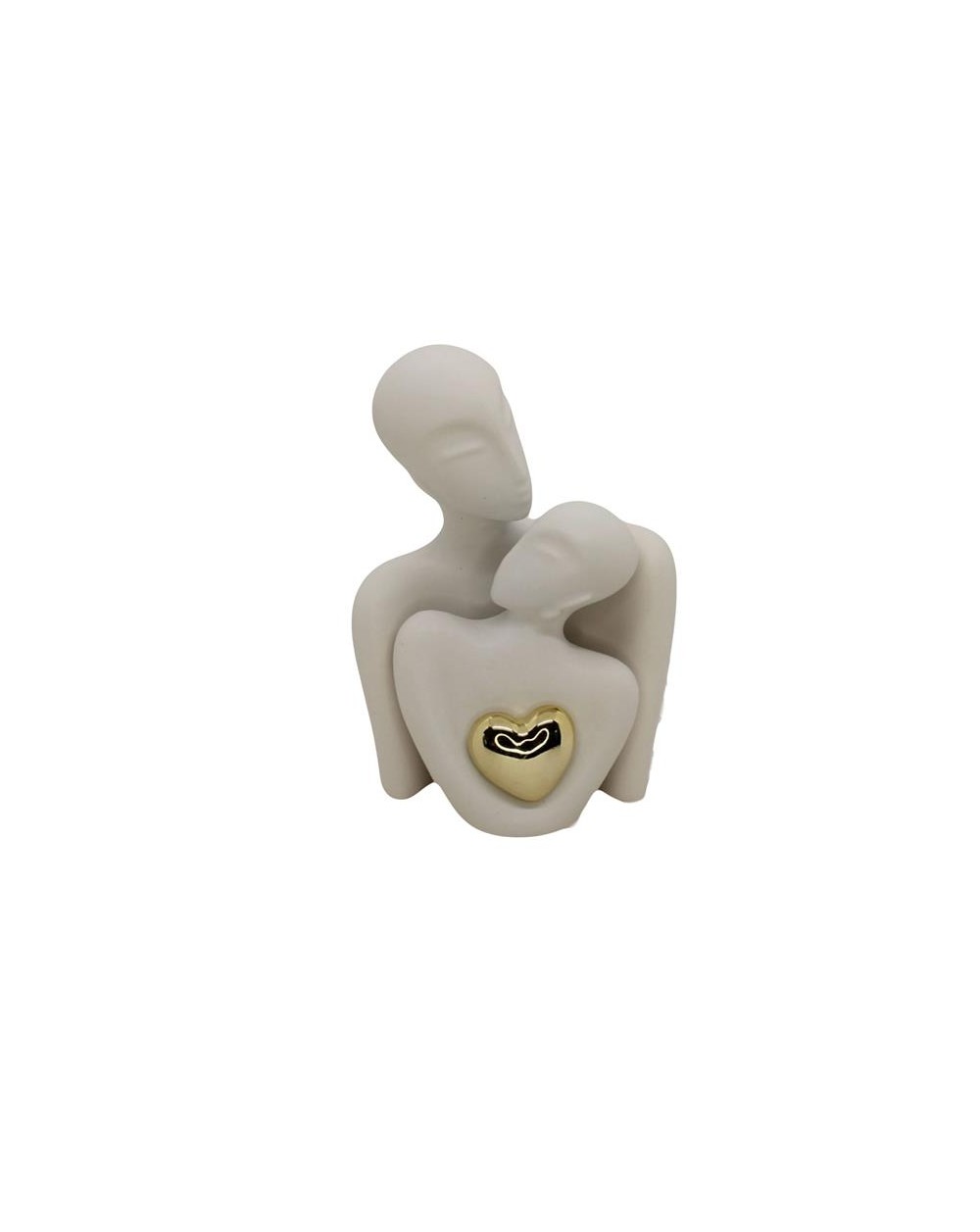 COPPIA STATUA CUORE CERAMICA ORO  A198299