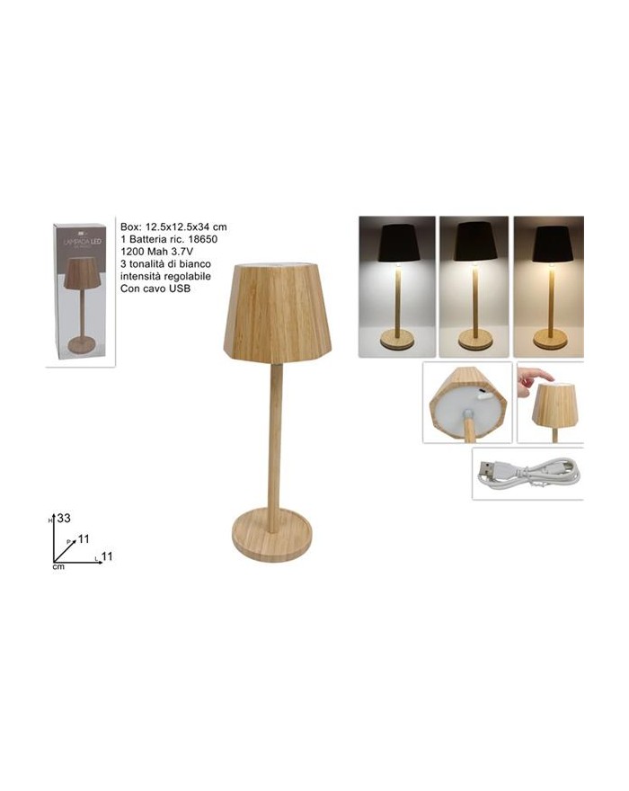 LAMPADA LED IN BAMBOO RIC...