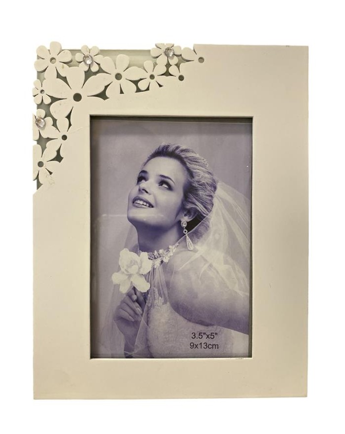 PORTAFOTO CON FIORI BIANCA...