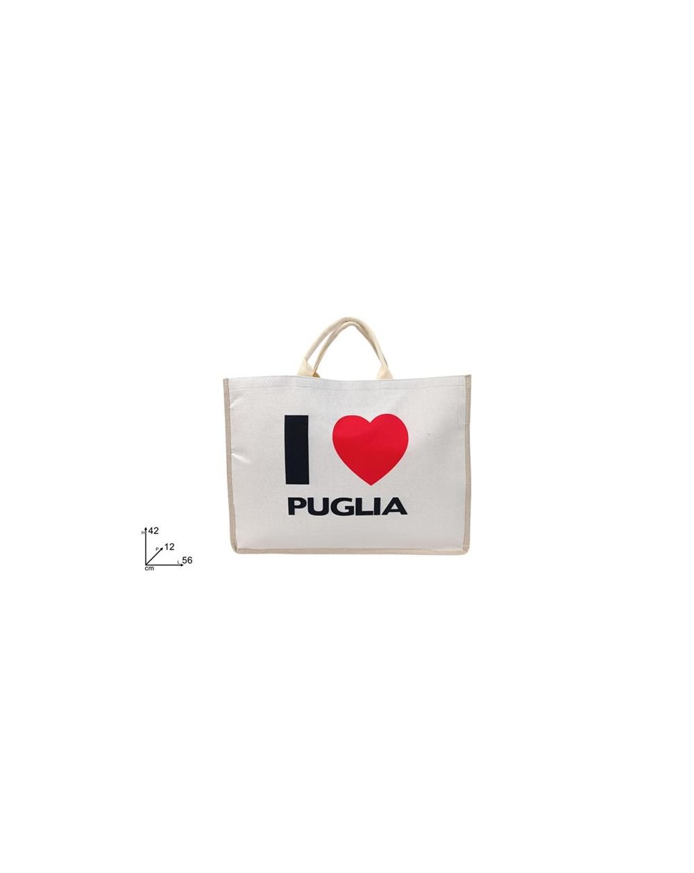 BORSA MARE JUTA I LOVE PUGLIA A000103