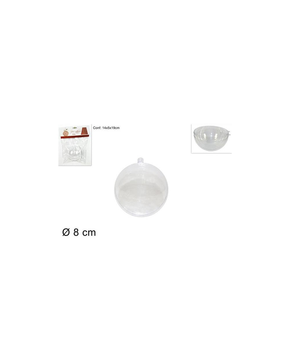 SFERA PLASTICA TRASPARENTE 8 cm A136490