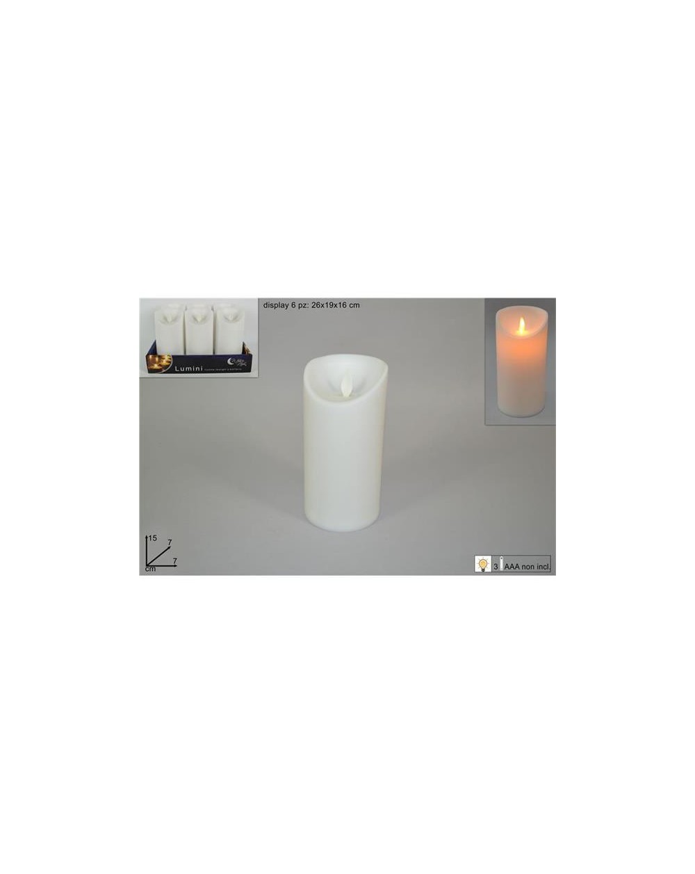 LUMINO C/MOVIM.FIAMM.BATT.15cm.B.CO A290750