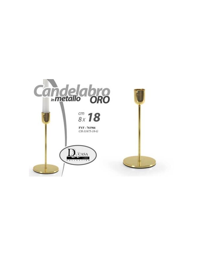 CANDELABRO 8X18CM ORO...