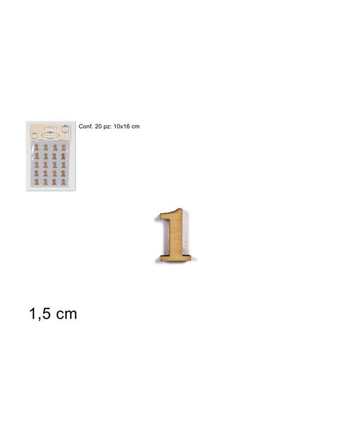 NUMERO LEGNO 1  20 pz....