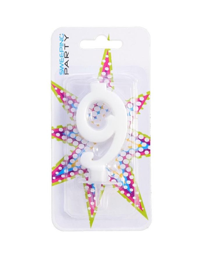 CANDELINA NUMERO 9 BIANCO...