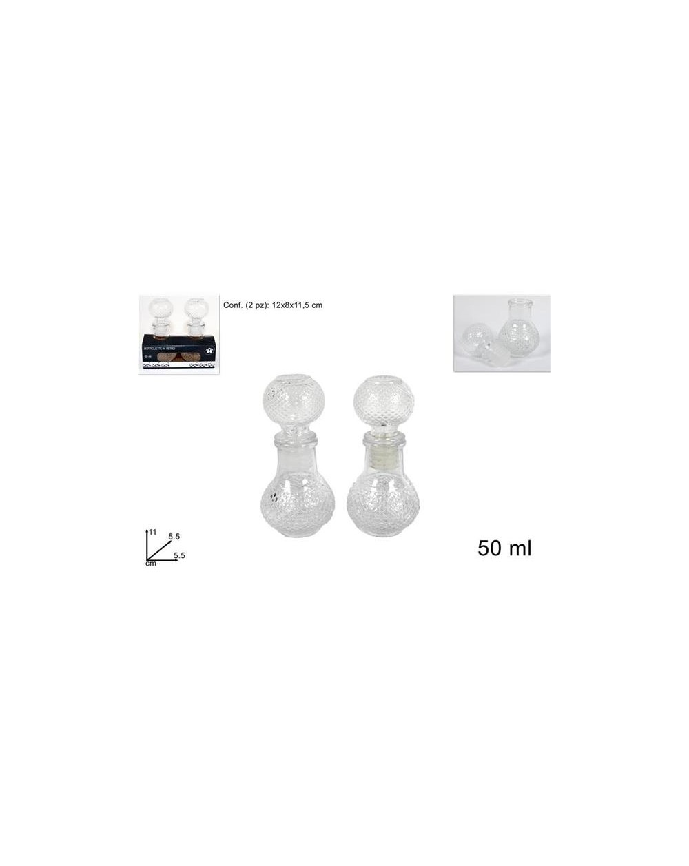 BOTTIGLIA TONDA DEC. 2pz  8034048533772
