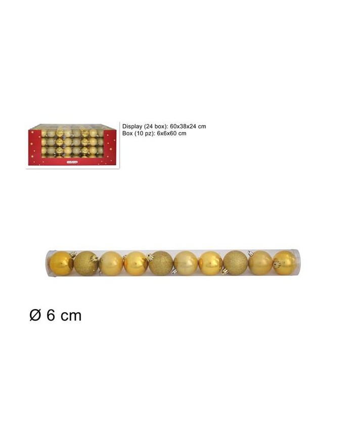 TUBO 10 PALLINE 6 cm.3 MOD.ORO  A298758