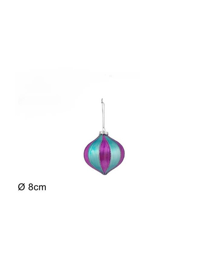 PALLA GOCCIA VETRO 8CM CEL/FUCSIA  XNA22009832