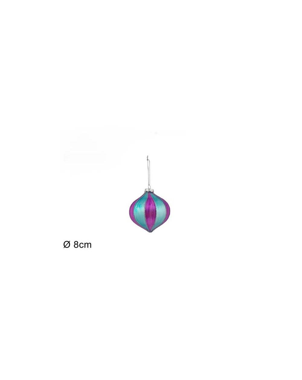 PALLA GOCCIA VETRO 8CM CEL/FUCSIA  XNA22009832