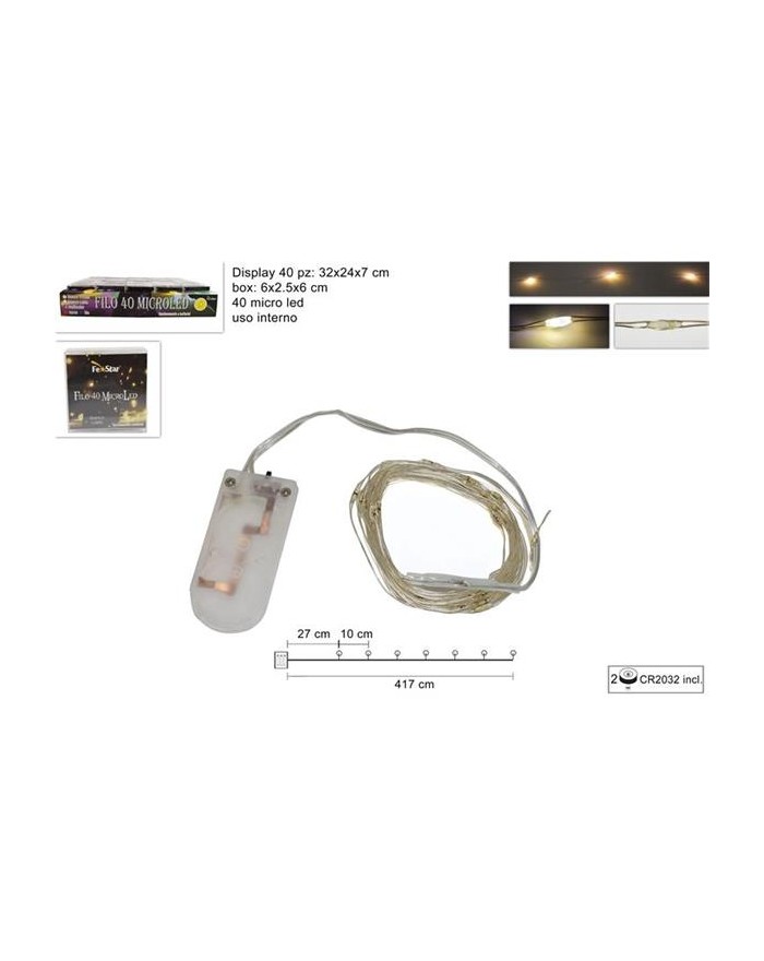 FILO 40 MICROLED BIANCO CALDO BATT  A298746