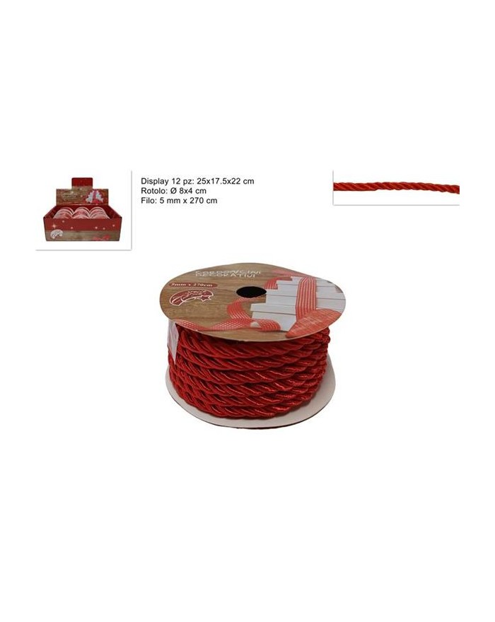 CORDONCINO 5mm 270cm ROSSO...