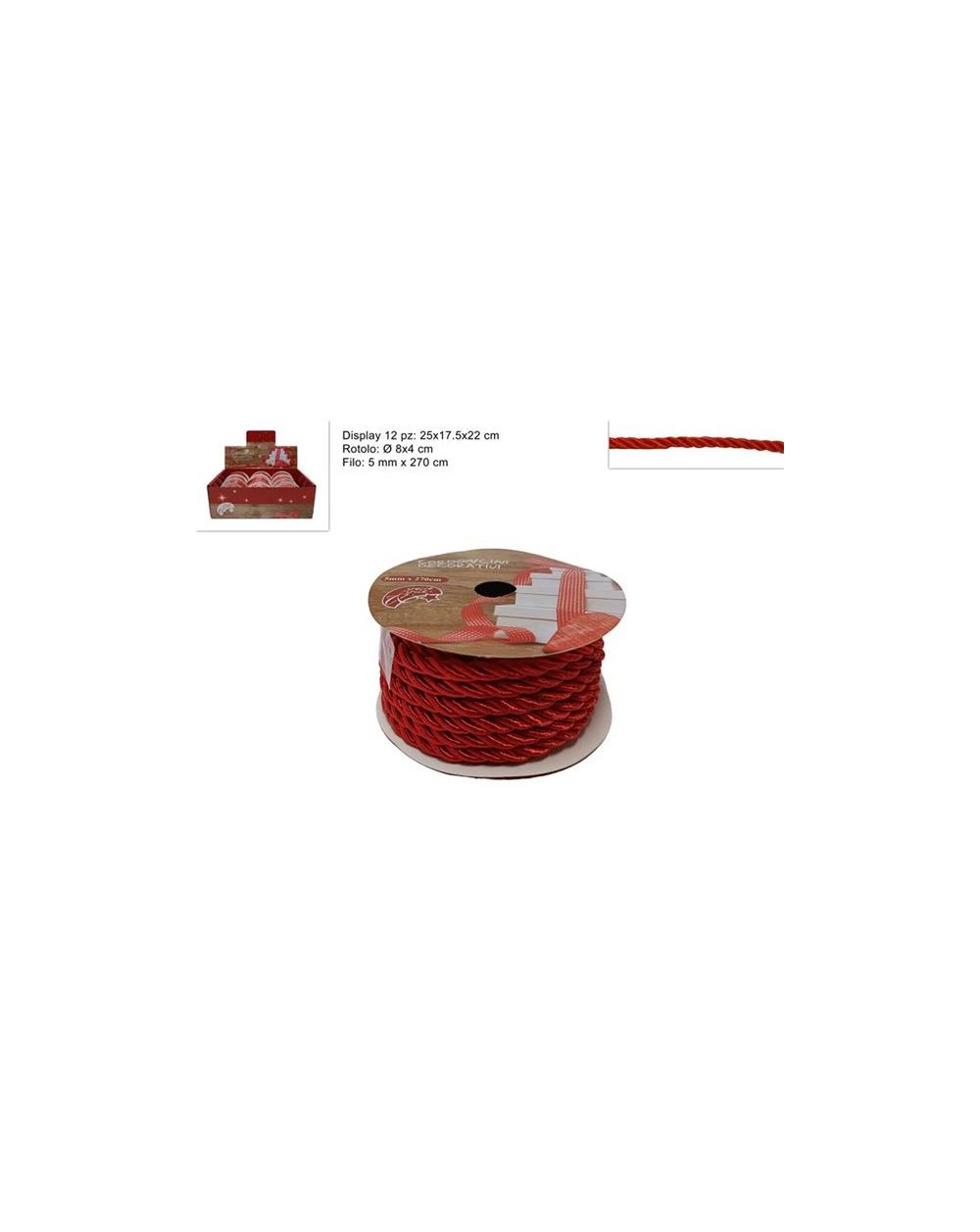 CORDONCINO 5mm 270cm ROSSO  8033113980831