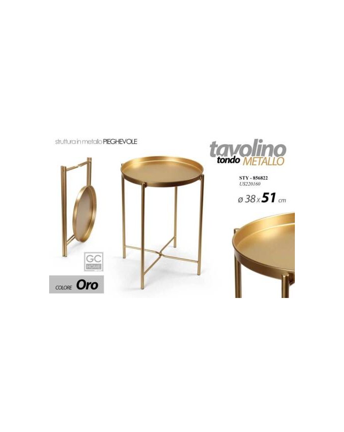 TAVOLINO TONDO ORO  856822