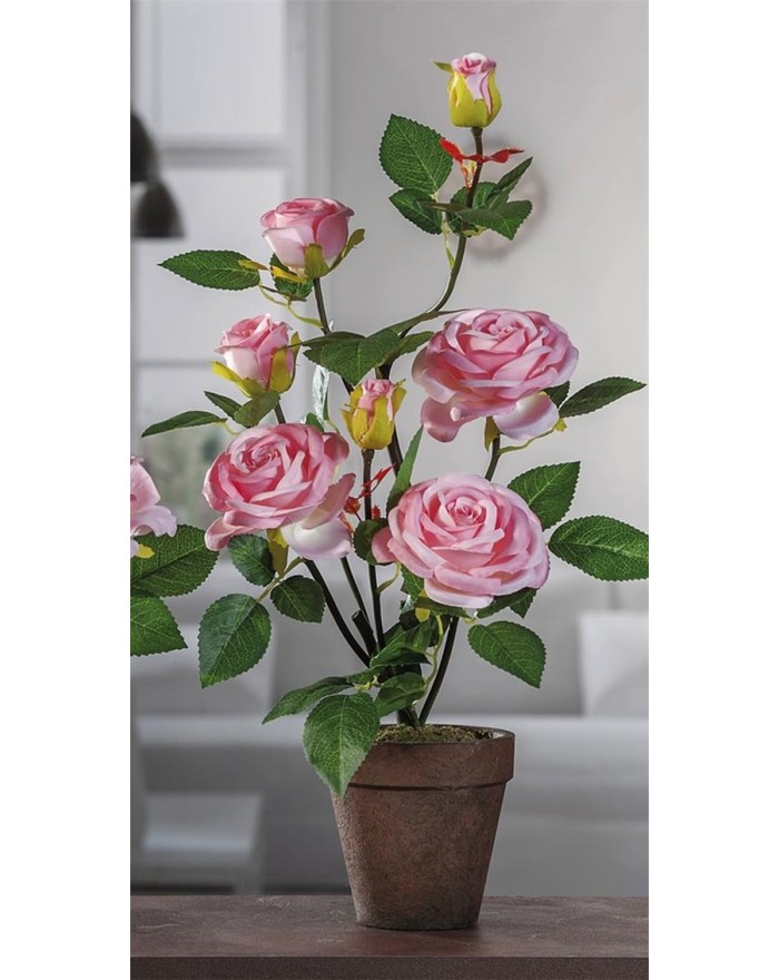 VASO CON ROSA 17x6,5x23,5CM...