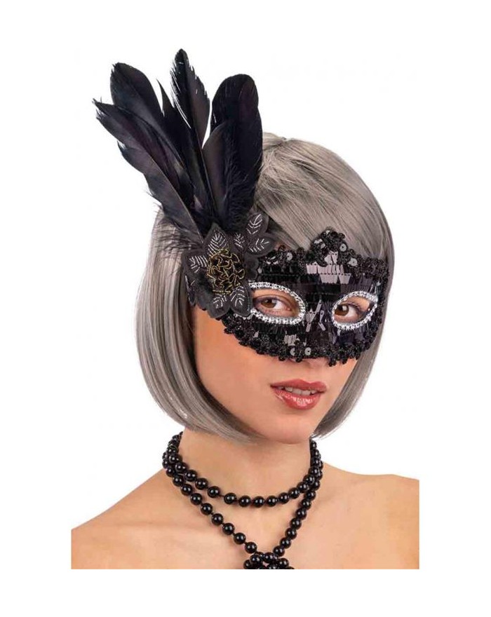 MASCHERA NERA C/PAIETTE E...