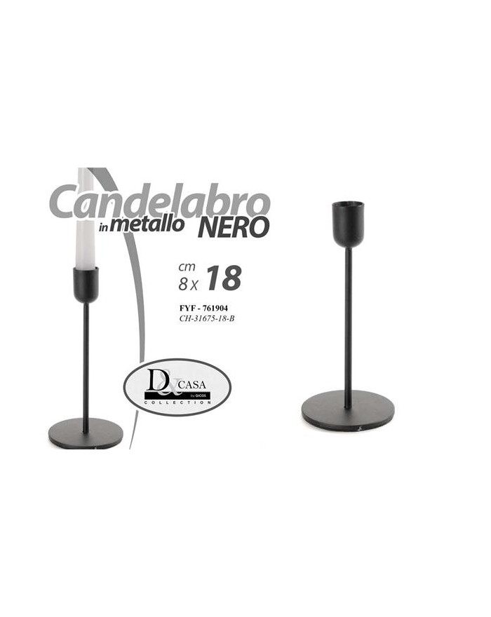CANDELABRO NERO 8X18CM...
