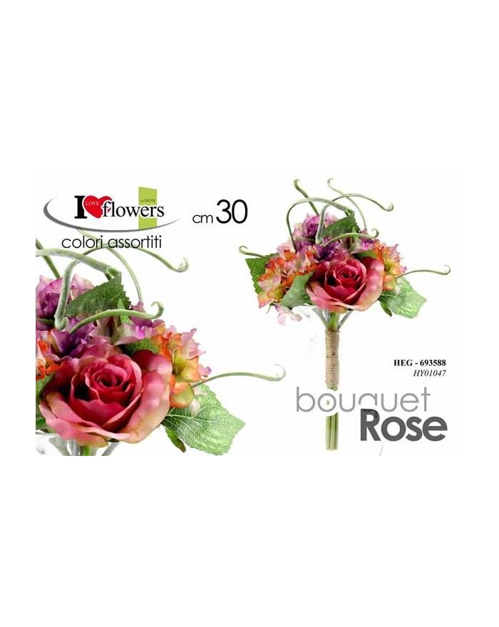 BOUQUET ROSE ASS 30cm  A198350