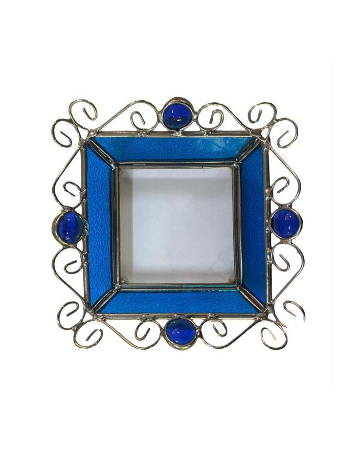 PIATTO QUADRO VETRO BLU...