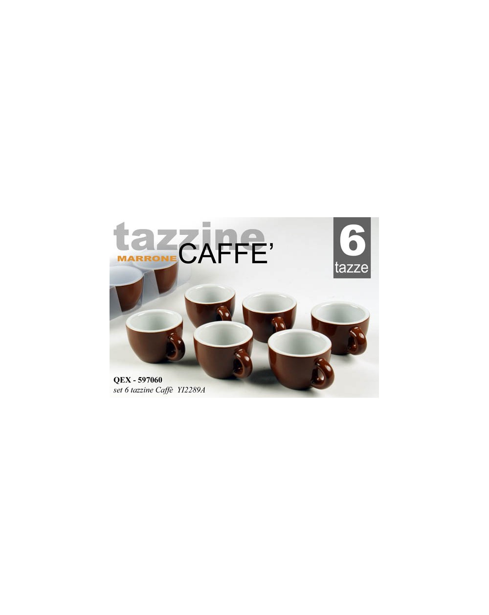 SET 6pz.CAFFE` MARRONE 85ml.597060  A167371
