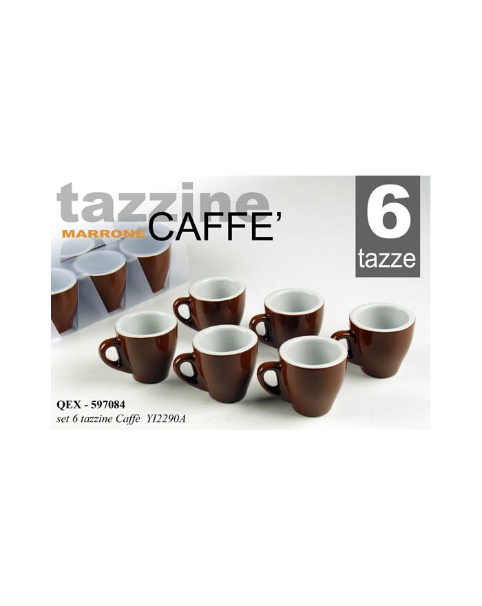 SET 6pz.CAFFE` MARRONE 80ml.597084  A213162