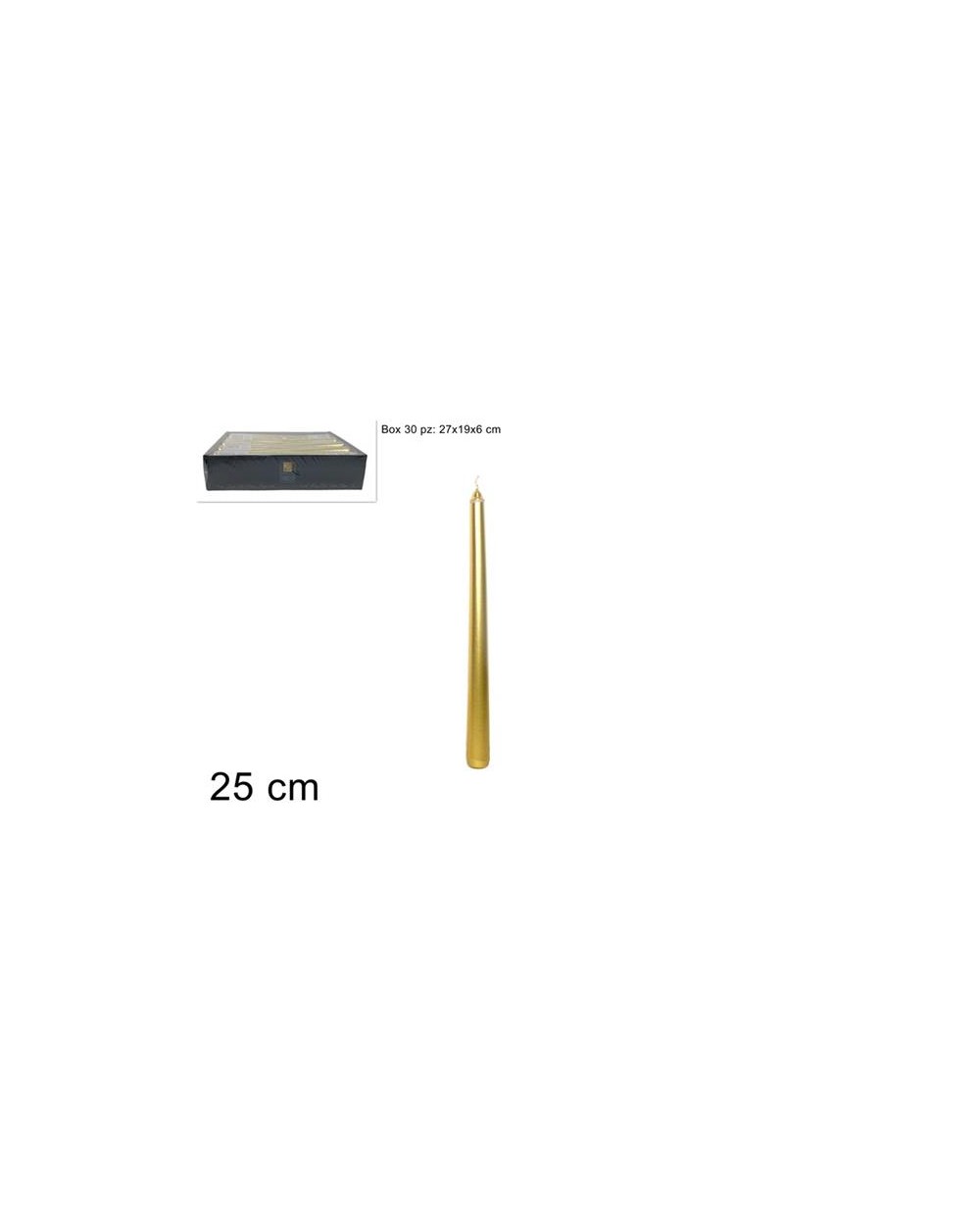 CANDELA LAMINATA ORO 25cm.  A154193