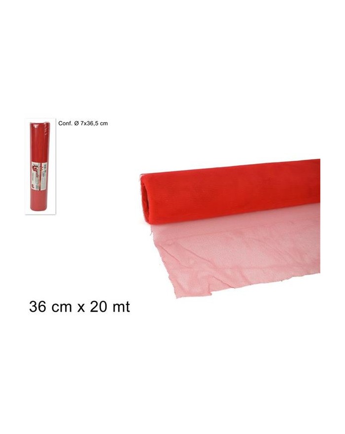ROTOLO TULLE ROSSO 36x20mt...