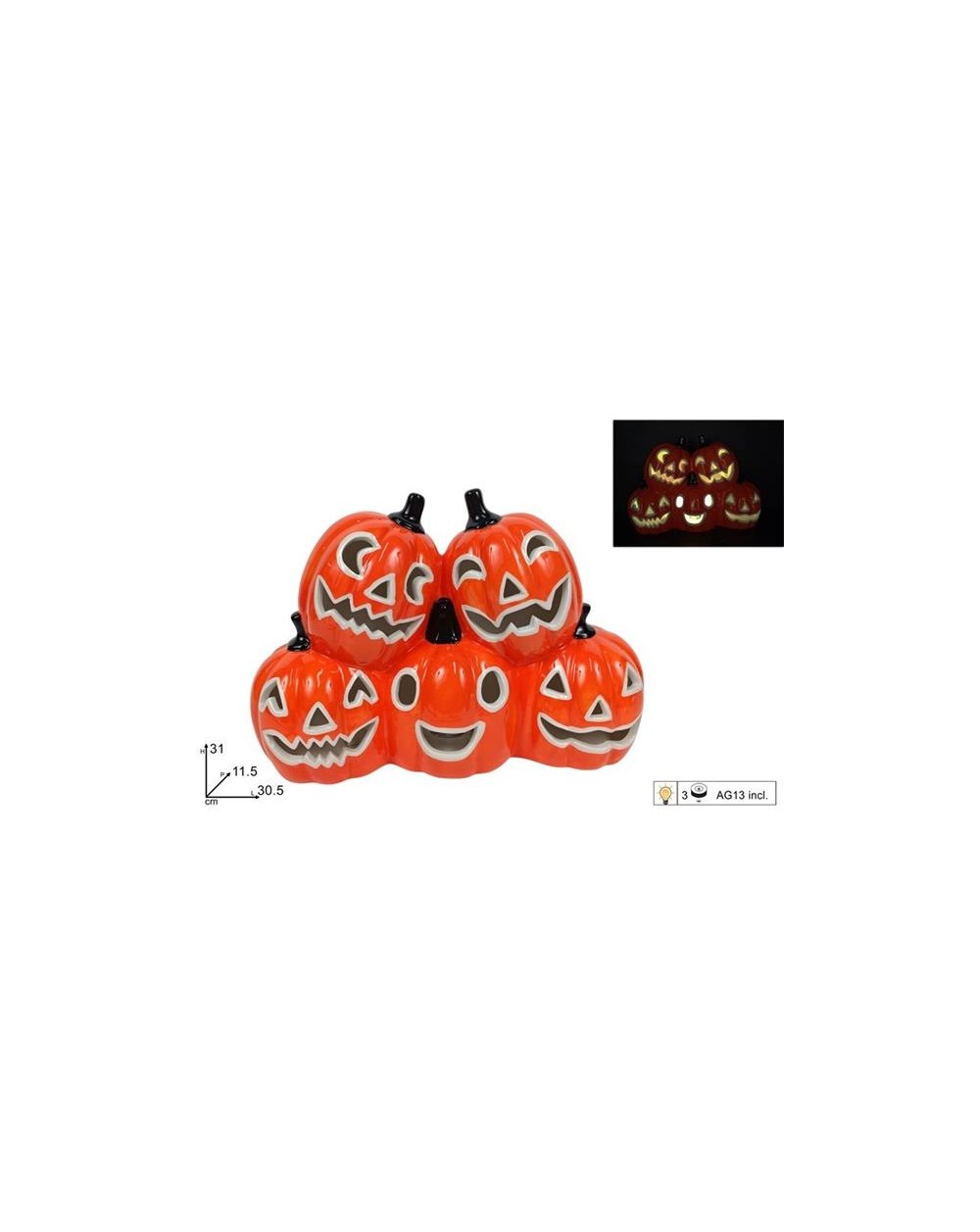 5 ZUCCHE HALLOWEEN C/LUCE  8053482352206