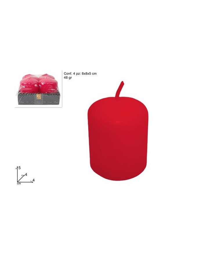 CANDELE 48 gr.4 pz. ROSSO...