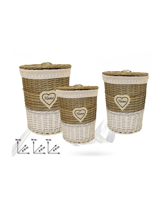 CESTO RATAN TONDO BICOLORE...