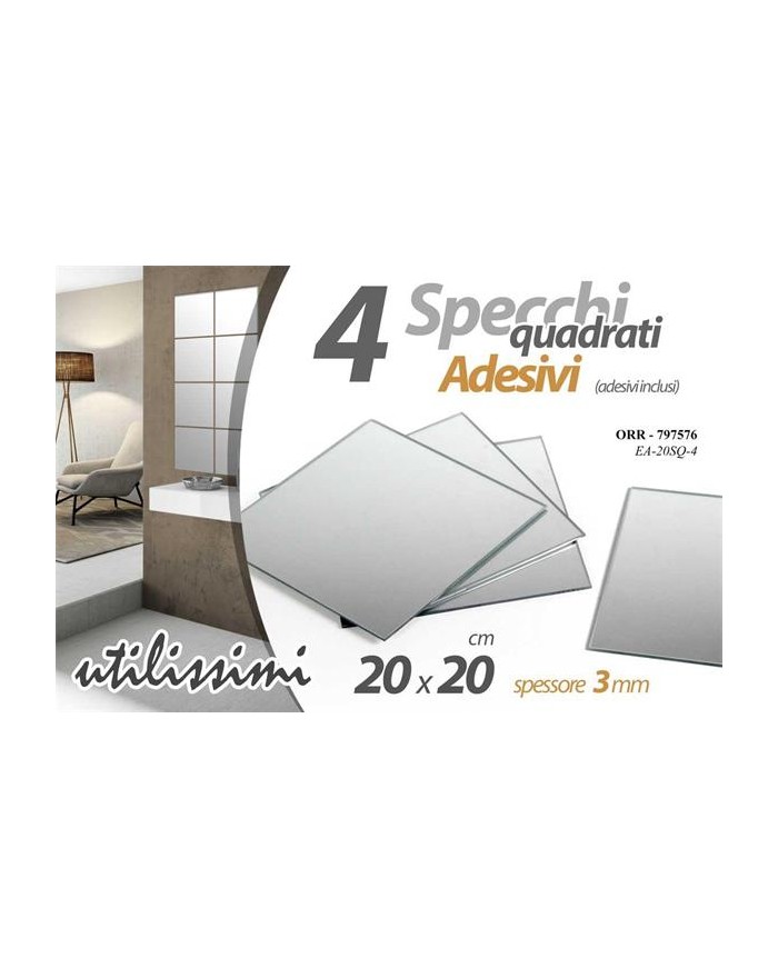 SET 4 SPECCHI QUADRATI 2MM...