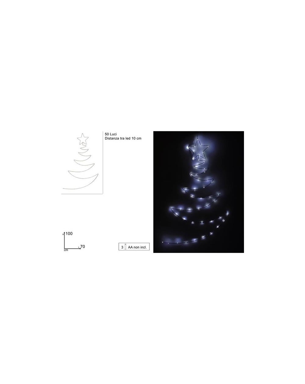 ALBERO STILIZZ 100cm 50 LED B/FREDD  8053482386096