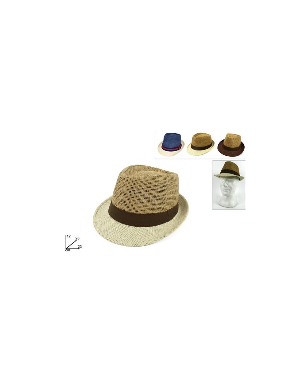 CAPPELLO FEDORA BICOLORE MARRONE  A195492